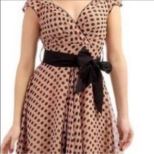 Modcloth pink/black polka dot vintage style dress